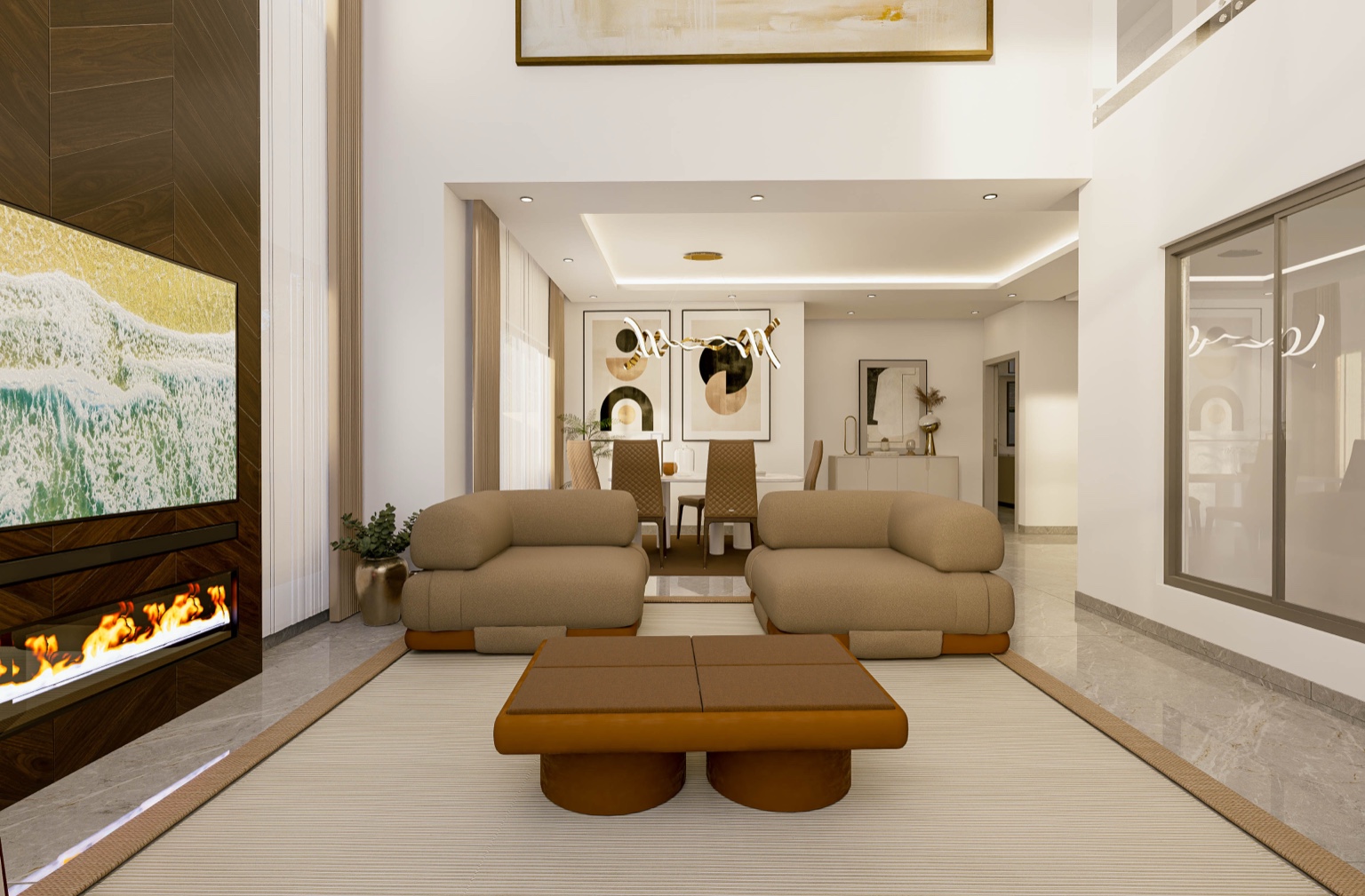 Double-height living room